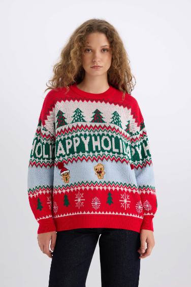 Christmas Themed Crew Neck Pullover