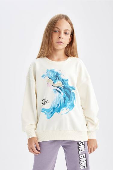 Relax Fit Frozen Licensed Crew Neck Sweatshirt