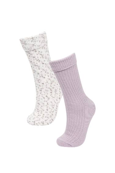 Lot de 2 paires de chaussettes d'hiver longues pour femme