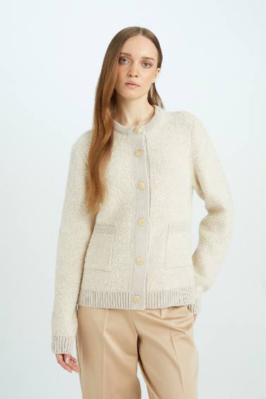 Regular Fit Basic Button Closure Knitwear Cardigan