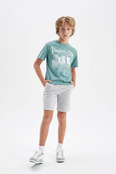 Boy Printed Short Sleeve T-Shirt Shorts 2 Piece Set