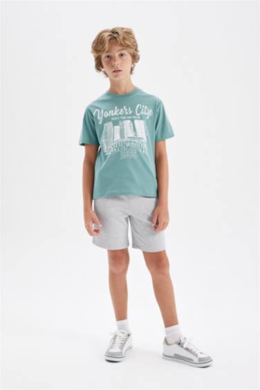 Boy Printed Short Sleeve T-Shirt Shorts 2 Piece Set