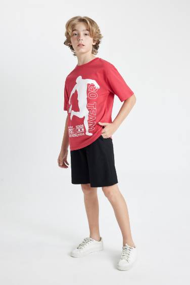 Boy Printed Short Sleeve T-Shirt Shorts 2 Piece Set