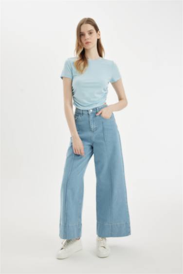 Fitted Crew Neck Modal Short Sleeve T-Shirt