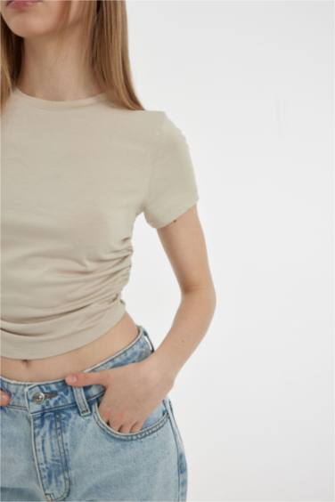 Fitted Crew Neck Modal Short Sleeve T-Shirt