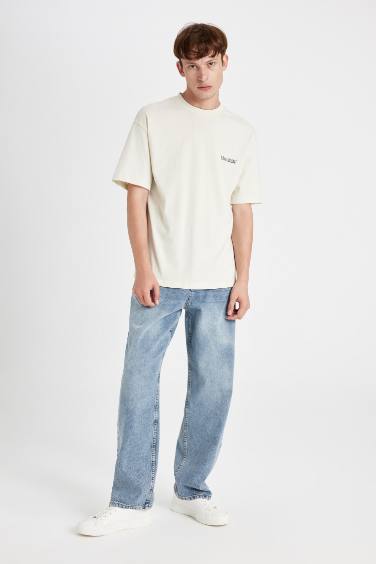 Batman Boxy Fit Bike Neck Back Printed T-shirt