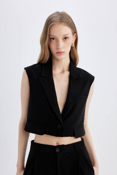 Crop Blazer Vest