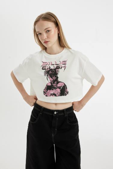 Billie Eilish Oversize Fit Crew Neck Printed T-Shirt