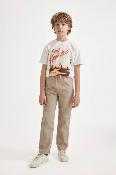 Boy Regular Fit Standard Leg Gabardine Trousers