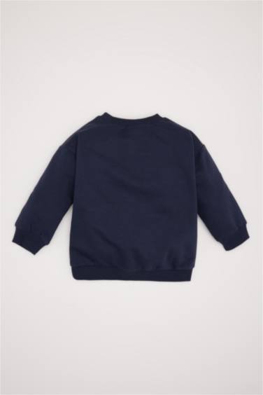 Regular Fit Slogan Crew Neck Sweatshirt