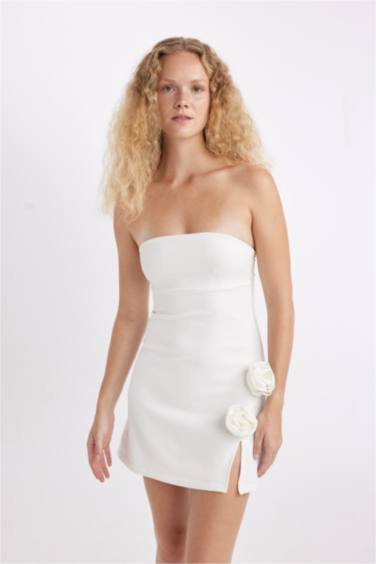 Coool Bodycon Straplez Mini Abiye Elbise