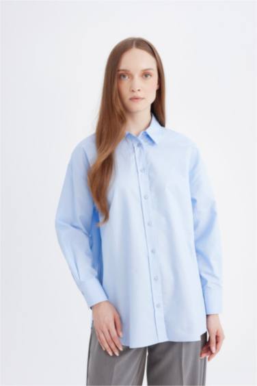 Relax Fit Oxford Uzun Kollu Gömlek Tunik