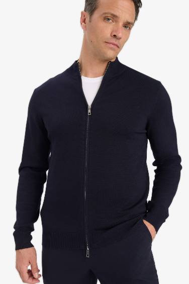 Standard Fit Turtleneck Knitwear Cardigan