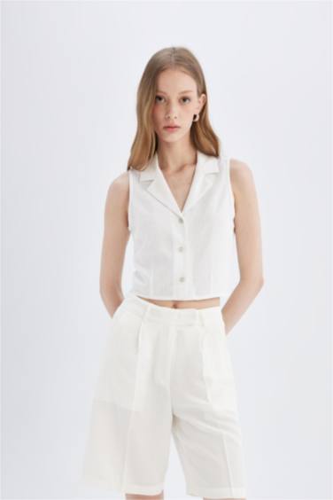 Short en satin Taille haute