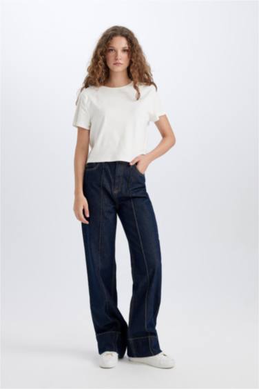 90's Wide Leg Yüksek Bel Geniş Paça Uzun Jean Pantolon