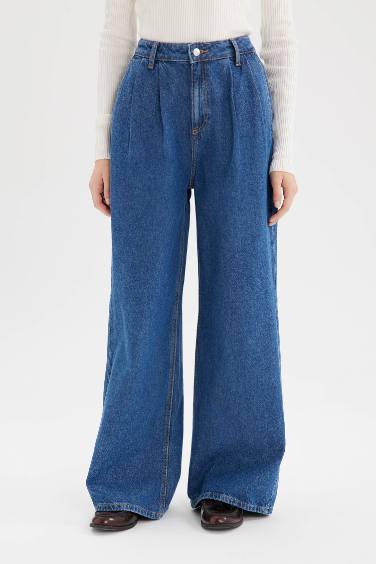 90's Wide Leg High Waist Long Jeans