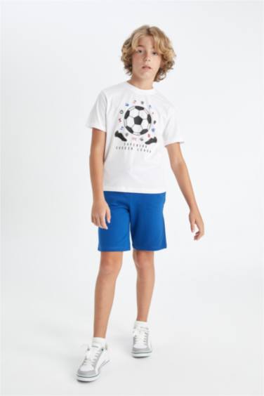 Boy Printed Short Sleeve T-Shirt Shorts 2 Piece Set