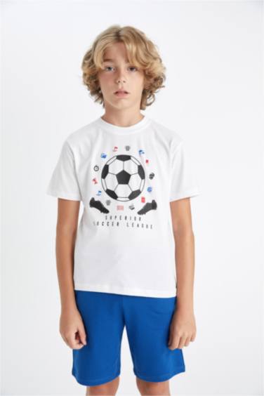 Boy Printed Short Sleeve T-Shirt Shorts 2 Piece Set