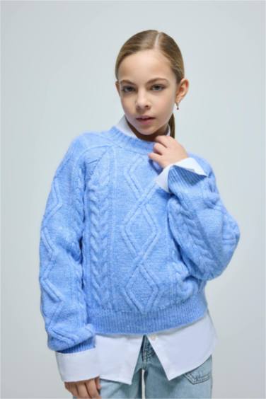 Girl Regular Fit Crew Neck Pullover