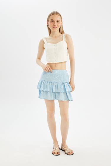 Printed High waist Mini Skirt