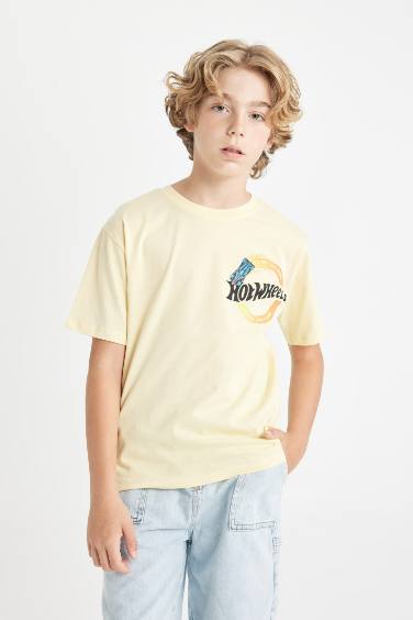 Boy Hot Wheels Crew Neck Back Printed T-Shirt