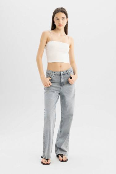 كيمونه سليم فيت مضلع بحمالات