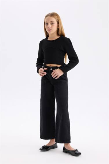 Girl 2 piece Slim Fit Crew Neck Pullover