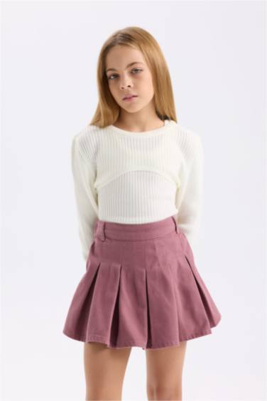 Girl 2 piece Slim Fit Crew Neck Pullover
