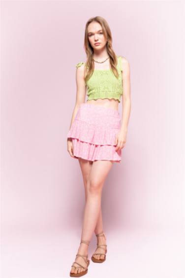 كروب توب كروشيه تريكو سليم فيت برقبة مربعة