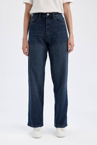 Relax Fıt Yüksek Bel Uzun Jean Pantolon