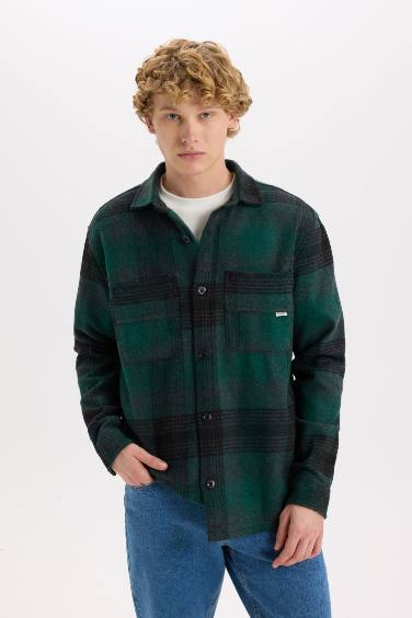 Relax Fit Plaid Shirt Jacket