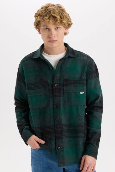 Relax Fit Plaid Shirt Jacket