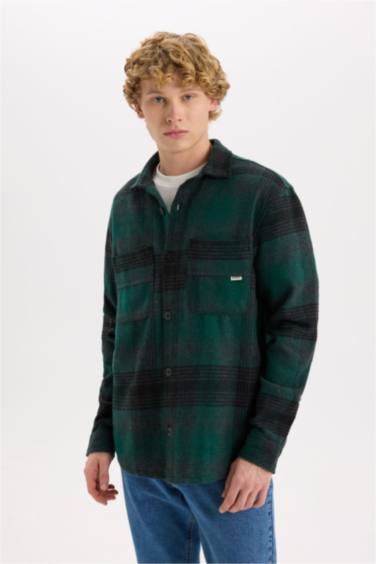 Relax Fit Kareli Oduncu Uzun Kollu Gömlek Ceket