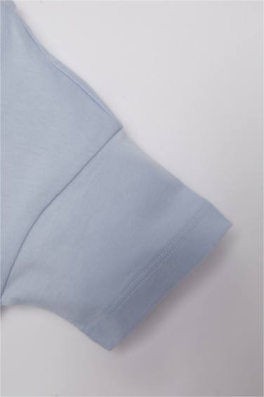 تي شيرت ولادي نص ردن مطبوع قصة عادية