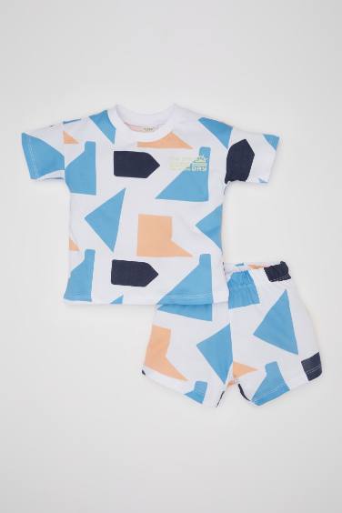 Baby Boy Patterned T-Shirt Shorts 2 Piece Set