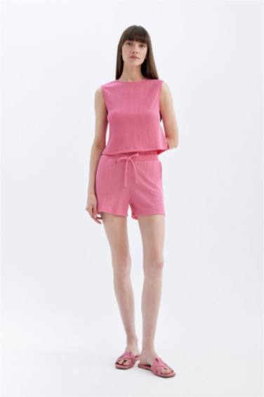 Top sans manches coupe régulière à col rond