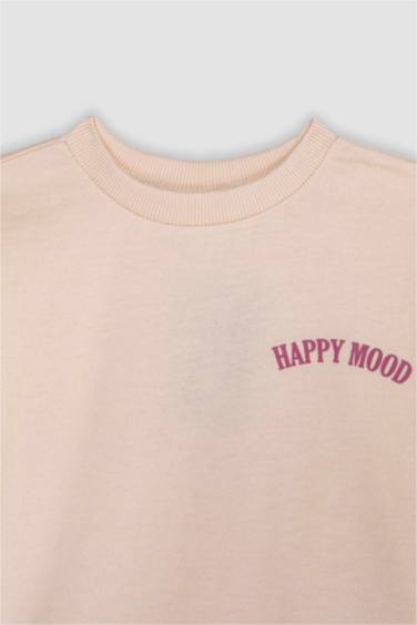 Bisiklet Yaka Baskılı Sweatshirt Kız Bebek