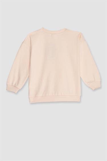 Bisiklet Yaka Baskılı Sweatshirt Kız Bebek