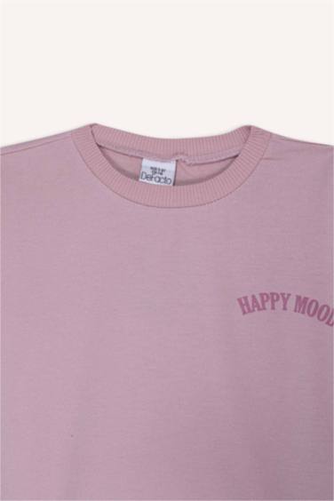 Baby Girl Regular Fit Slogan Patterned Sweatshirt