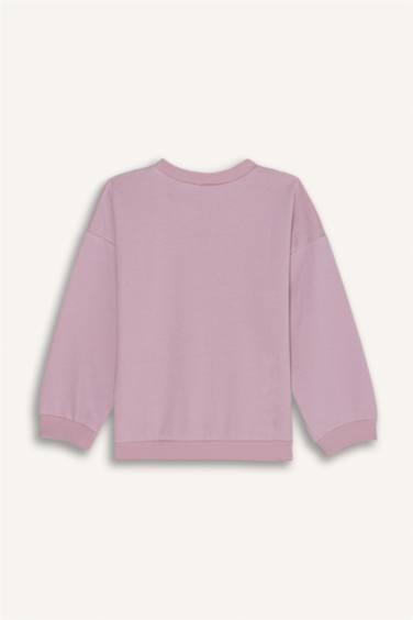 Baby Girl Regular Fit Slogan Patterned Sweatshirt