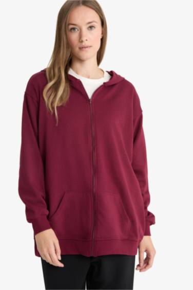 Regular Fit Hooded Soft Lining Thick Fabric Cardigan