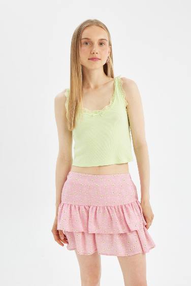 Fitted Ribbed Camisole Crop Top