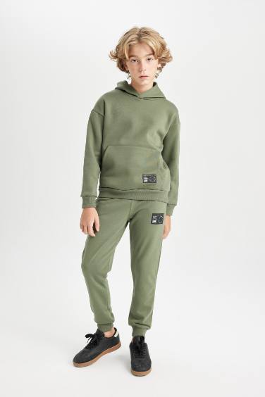 Boy Oversize Fit Hooded Thick School Sweatshirt