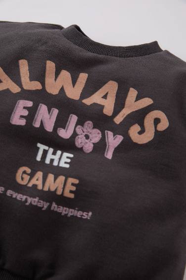 سويت شيرت بيبي بناتي قصة عادية مطبوع