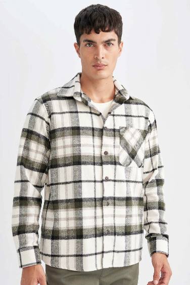 Regular Fit Plaid Lumberjack Flannel Long Sleeve Shirt