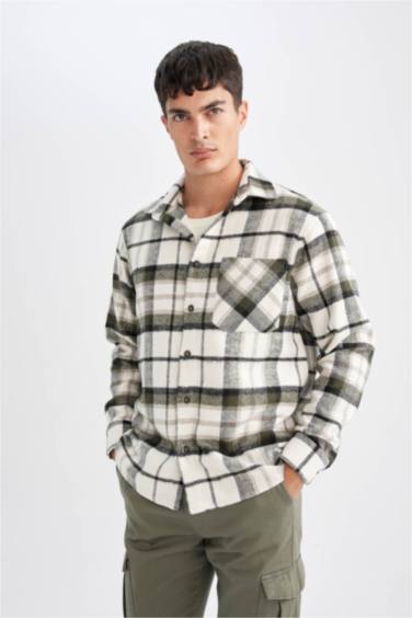 Regular Fit Kareli Oduncu Flanel Uzun Kollu Gömlek