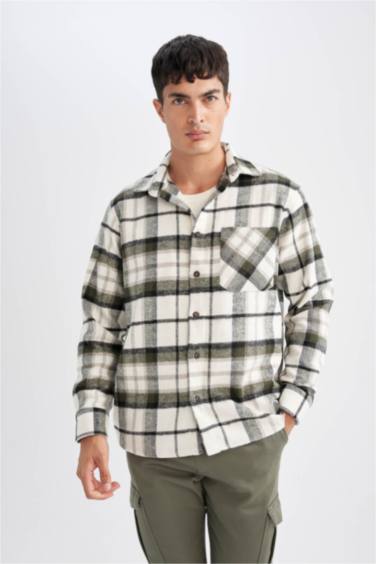 Regular Fit Kareli Oduncu Flanel Uzun Kollu Gömlek