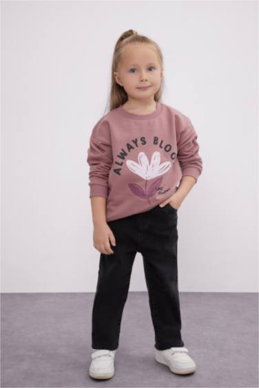 Baby Girl Crew Neck Floral Sweatshirt
