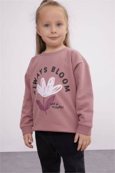 Baby Girl Crew Neck Floral Sweatshirt