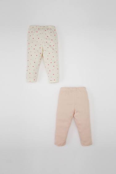 Baby Girl Heart Patterned 2 Piece Pants
